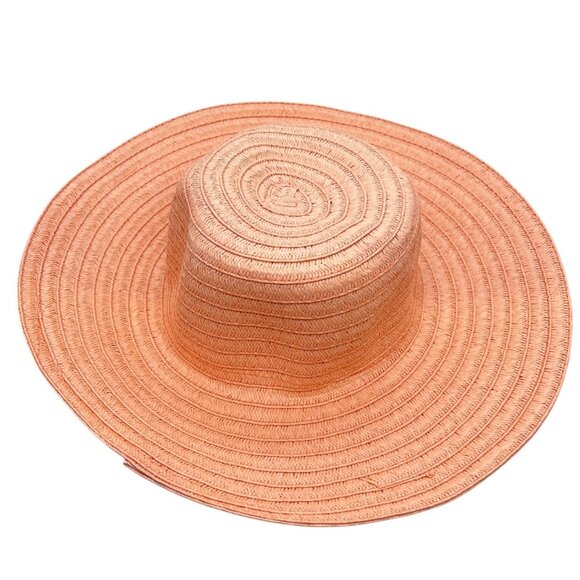 Janie and Jack Sunset Moment Wide Brim Sun Hat Peach 4-5 Yrs 94% Paper 6% Polyes - Picture 1 of 5